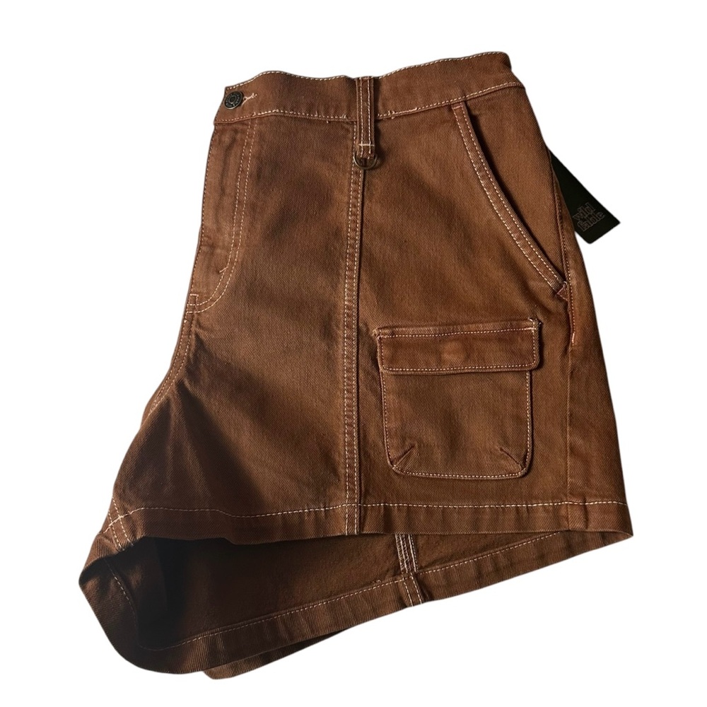 Mid-Rise Utility Shorts Brown - Picture 8 of 16